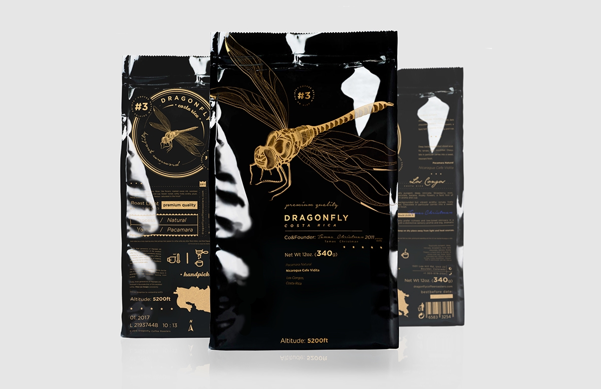 大自然的奇跡，蜻蜓主題的咖啡品牌包裝設(shè)計(jì)